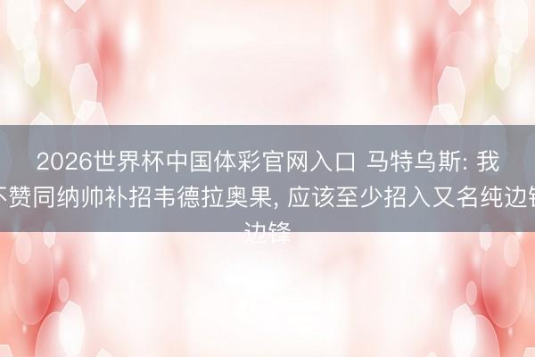 2026世界杯中国体彩官网入口 马特乌斯: 我不赞同纳帅补招韦德拉奥果， 应该至少招入又名纯边锋