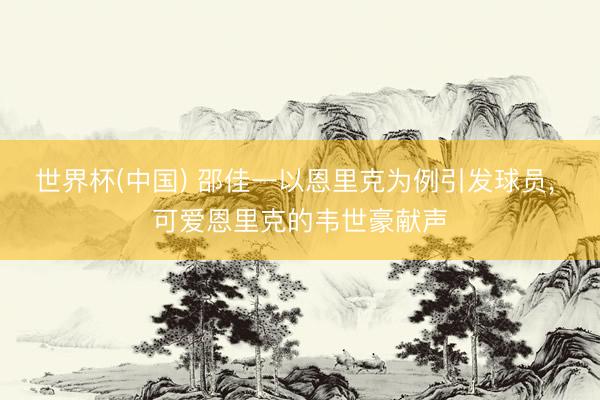 世界杯(中国) 邵佳一以恩里克为例引发球员， 可爱恩里克的韦世豪献声