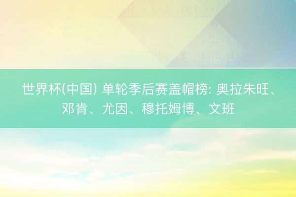 世界杯(中国) 单轮季后赛盖帽榜: 奥拉朱旺、邓肯、尤因、穆托姆博、文班