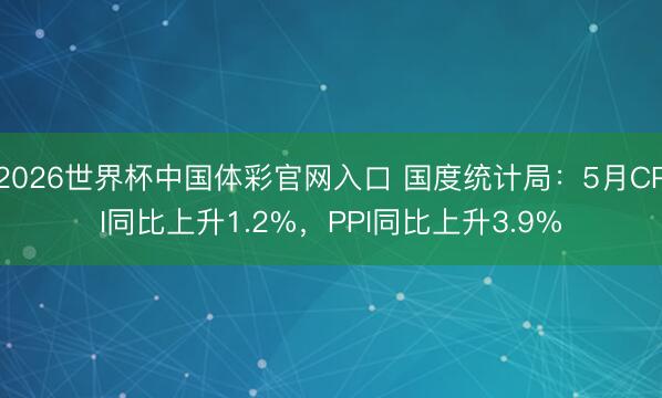 2026世界杯中国体彩官网入口 国度统计局：5月CPI同比上升1.2%，PPI同比上升3.9%