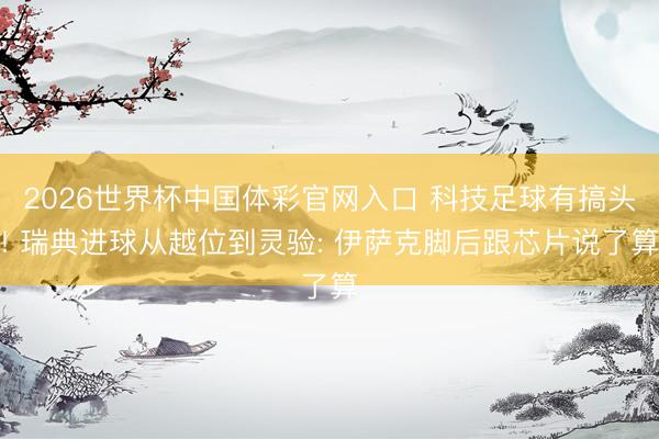 2026世界杯中国体彩官网入口 科技足球有搞头! 瑞典进球从越位到灵验: 伊萨克脚后跟芯片说了算