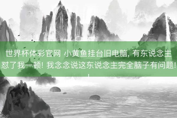 世界杯体彩官网 小黄鱼挂台旧电脑， 有东说念主怼了我一顿! 我念念说这东说念主完全脑子有问题!