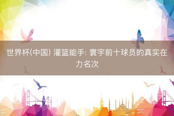世界杯(中国) 灌篮能手: 寰宇前十球员的真实在力名次